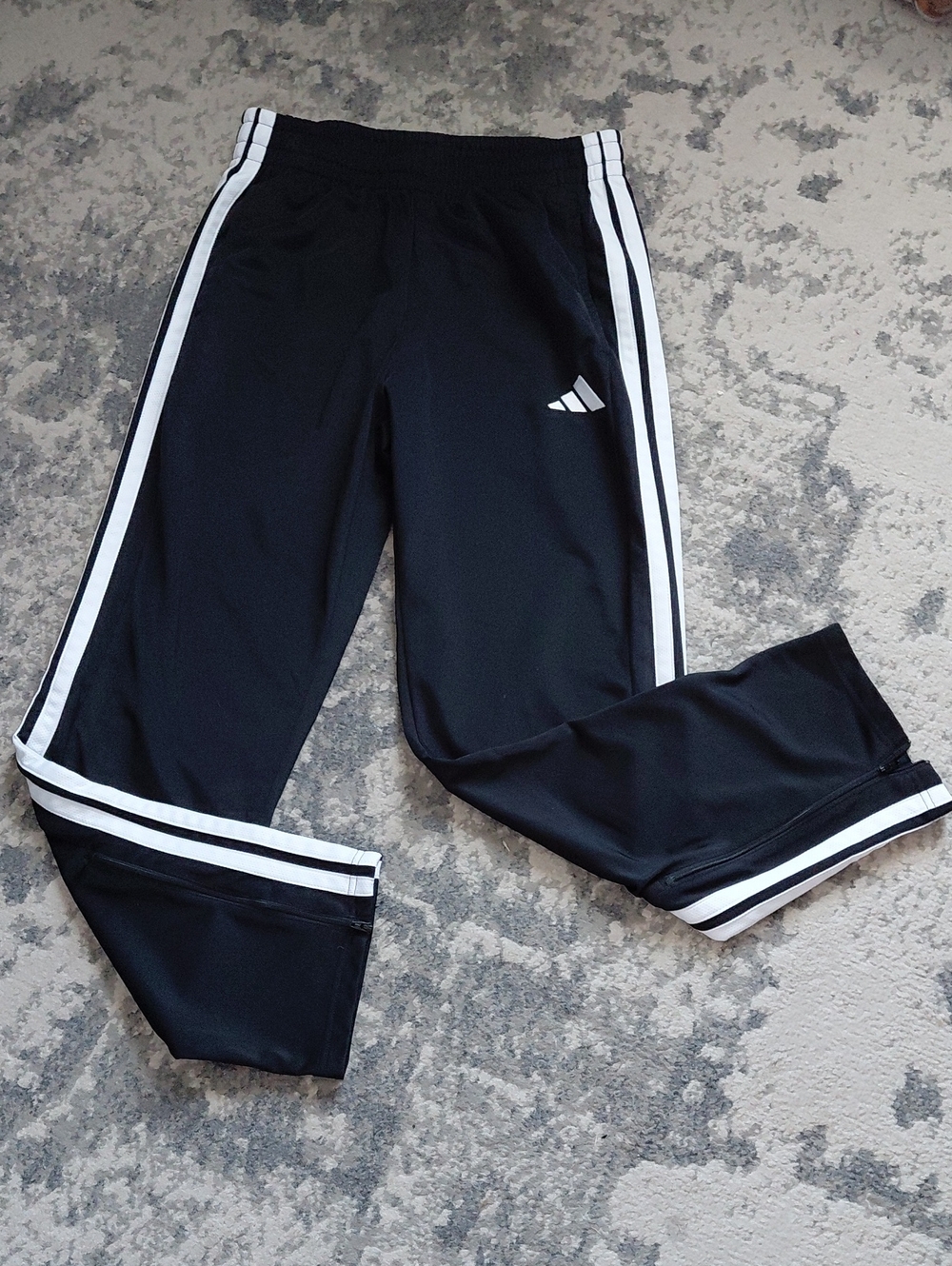 adidas Black Track Pants with White Triple Stripes